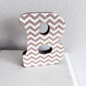 Chevron Burlap “B” Decor